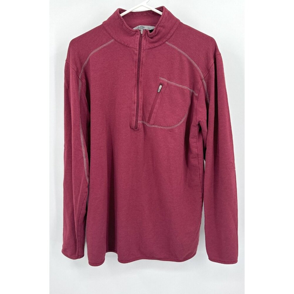 Tasc Shirt Mens L Performance 1/2 Zip Pullover‎ Maroon Shirt